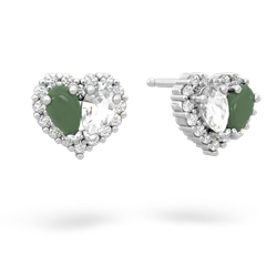 Jade Halo 14K White Gold earrings E7008