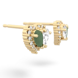 Jade Halo 14K Yellow Gold earrings E7008