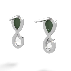 Jade Infinity 14K White Gold earrings E5050