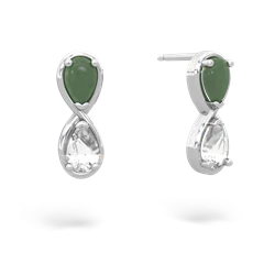 Jade Infinity 14K White Gold earrings E5050
