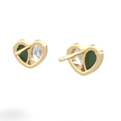 Jade 'Our Heart' 14K Yellow Gold earrings E5072