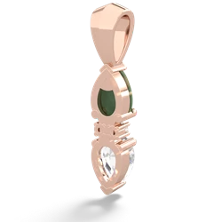 Jade Bowtie Drop 14K Rose Gold pendant P0865