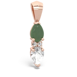 Jade Bowtie Drop 14K Rose Gold pendant P0865