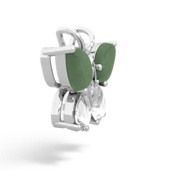 Jade Butterfly 14K White Gold pendant P2215