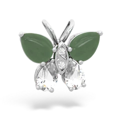 Jade Butterfly 14K White Gold pendant P2215