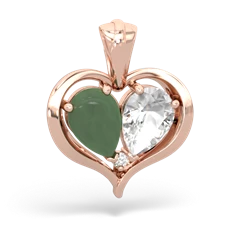 Jade Two Become One 14K Rose Gold pendant P5330