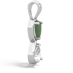 Jade Infinity 14K White Gold pendant P5050
