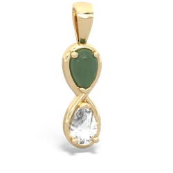 Jade Infinity 14K Yellow Gold pendant P5050