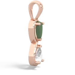 Jade Infinity 14K Rose Gold pendant P5050