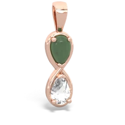 Jade Infinity 14K Rose Gold pendant P5050