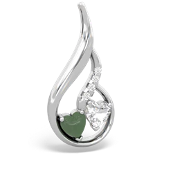 Jade Keepsake Curves 14K White Gold pendant P5450