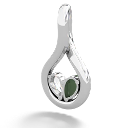 Jade Pave Twist 'One Heart' 14K White Gold pendant P5360