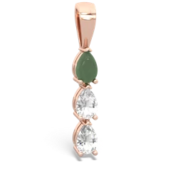 Jade Dew Drops 14K Rose Gold pendant P2251