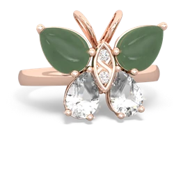 Jade Butterfly 14K Rose Gold ring R2215