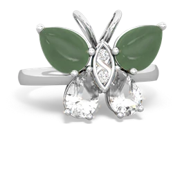 Jade Butterfly 14K White Gold ring R2215