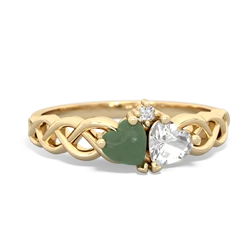 Jade Heart To Heart Braid 14K Yellow Gold ring R5870