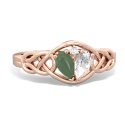 Jade Celtic Love Knot 14K Rose Gold ring R5420