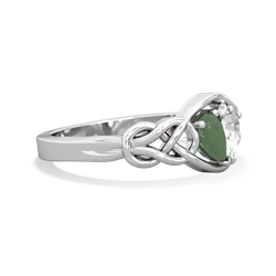 Jade Celtic Love Knot 14K White Gold ring R5420