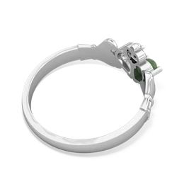 Jade 'Our Heart' Claddagh 14K White Gold ring R2388