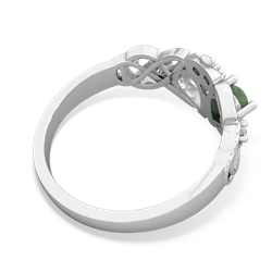 Jade 'One Heart' Celtic Knot Claddagh 14K White Gold ring R5322