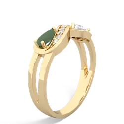 Jade Diamond Infinity 14K Yellow Gold ring R5390
