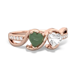 Jade Side By Side 14K Rose Gold ring R3090