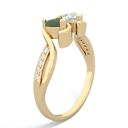 Jade Side By Side 14K Yellow Gold ring R3090