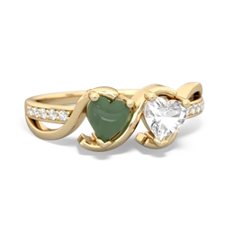 Jade Side By Side 14K Yellow Gold ring R3090