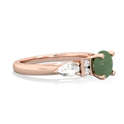 Jade 6Mm Round Eternal Embrace Engagement 14K Rose Gold ring R2005