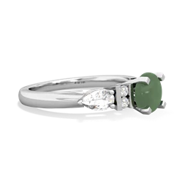 Jade 6Mm Round Eternal Embrace Engagement 14K White Gold ring R2005