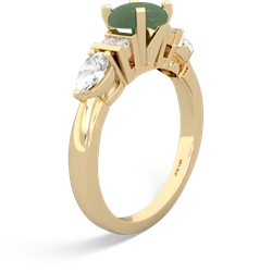 Jade 6Mm Round Eternal Embrace Engagement 14K Yellow Gold ring R2005