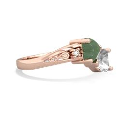 Jade Snuggling Hearts 14K Rose Gold ring R2178