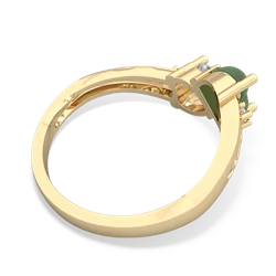 Jade Snuggling Hearts 14K Yellow Gold ring R2178