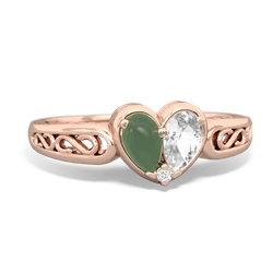 Jade Filligree 'One Heart' 14K Rose Gold ring R5070