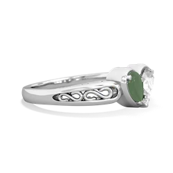 Jade Filligree 'One Heart' 14K White Gold ring R5070