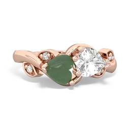 Jade Floral Elegance 14K Rose Gold ring R5790