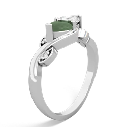 Jade Floral Elegance 14K White Gold ring R5790