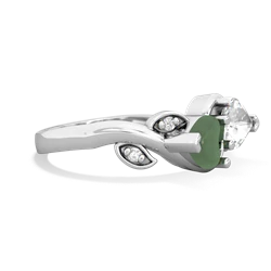 Jade Floral Elegance 14K White Gold ring R5790