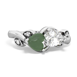 Jade Floral Elegance 14K White Gold ring R5790