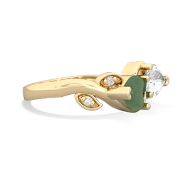 Jade Floral Elegance 14K Yellow Gold ring R5790