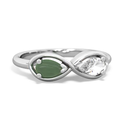 Jade Infinity 14K White Gold ring R5050