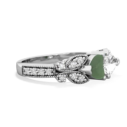 Jade Diamond Butterflies 14K White Gold ring R5601