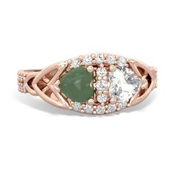 Jade Sparkling Celtic Knot 14K Rose Gold ring R2645