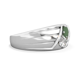 Jade Men's Streamline 14K White Gold ring R0460