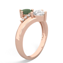 Jade Heart To Heart 14K Rose Gold ring R2064