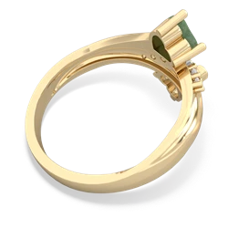 Jade Heart To Heart 14K Yellow Gold ring R2064