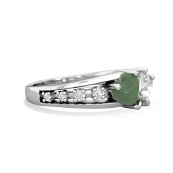 Jade Heart To Heart 14K White Gold ring R3342