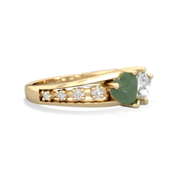 Jade Heart To Heart 14K Yellow Gold ring R3342