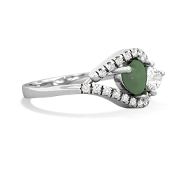 Jade Mother And Child 14K White Gold ring R3010