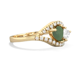 Jade Mother And Child 14K Yellow Gold ring R3010